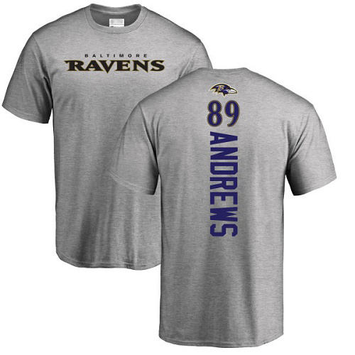 Men Baltimore Ravens Ash Mark Andrews Backer NFL Football #89 T Shirt->baltimore ravens->NFL Jersey
